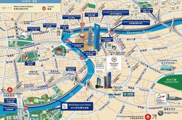 Mapa de vistas de Shangai