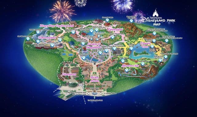 Mapa del parque Disneylandia de Shanghai