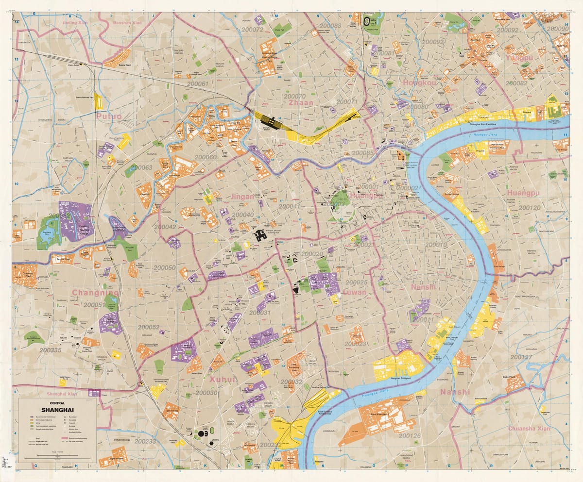 Mapa de códigos postales de Shangai