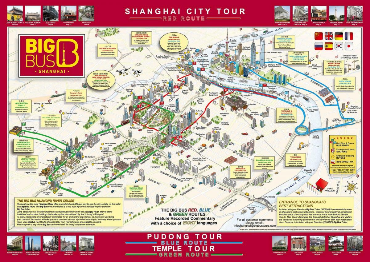 Mapa de Shanghai Big Bus