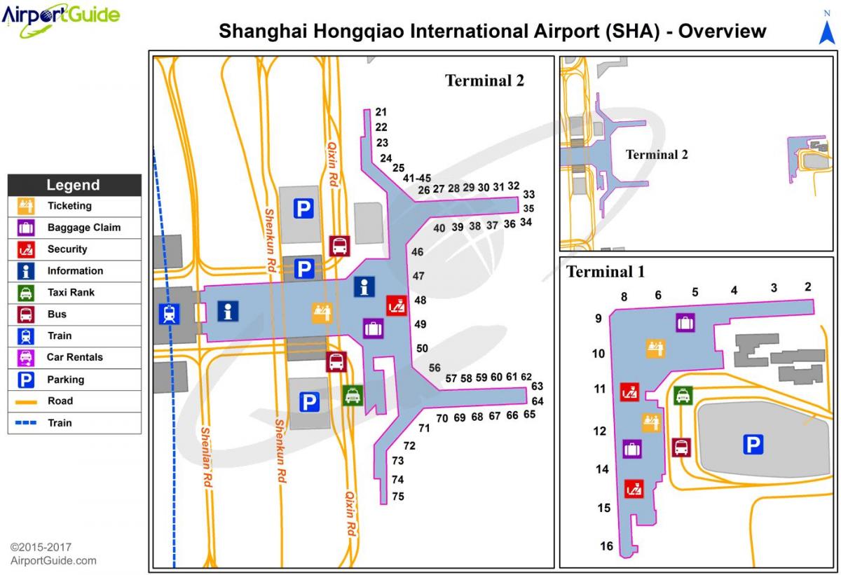 Mapa de la terminal del aeropuerto de Shanghai